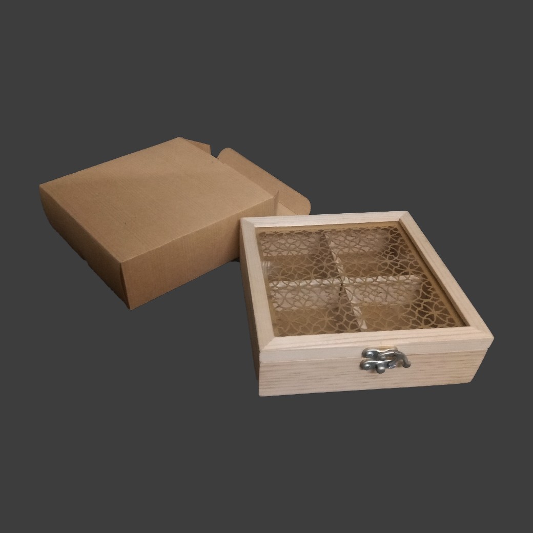 Multipurpose BoxOrganizer 4 Compartments Pinewood (3)