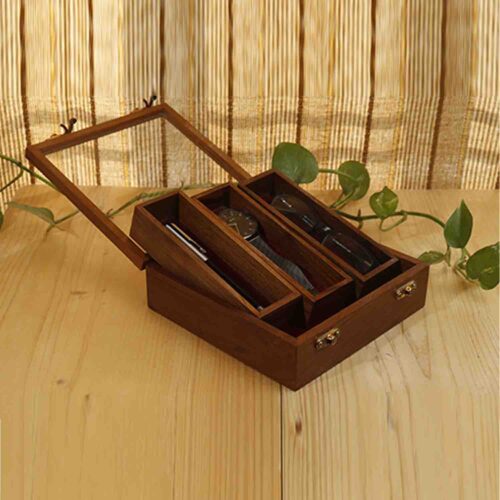 Multipurpose Carry Box Teakwood, Removable compartments