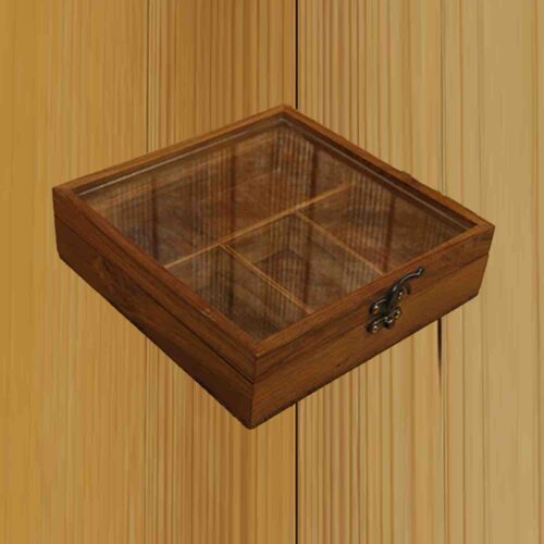 Multi Purpose Box in Teakwood 4 fixed compartments